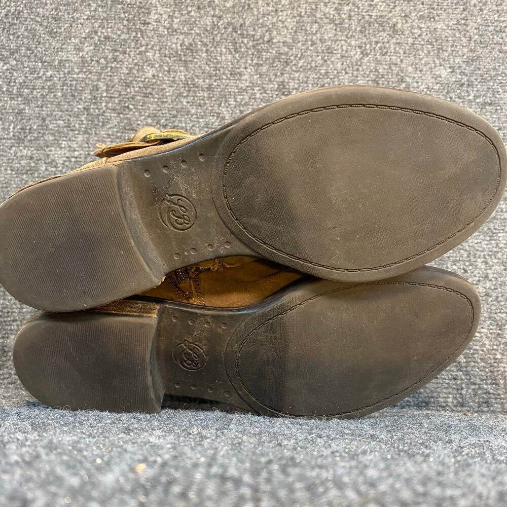 Lucky Brand Womens 8.5 Brown Suede Leather Buckle Detail Ankle Booties Boots - Picture 5 of 7